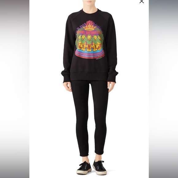 HORN PLEASE LONDON | WOMEN'S LION-PRINT COTTON SWEATSHIRT - BLACK XS - Picture 2 of 10